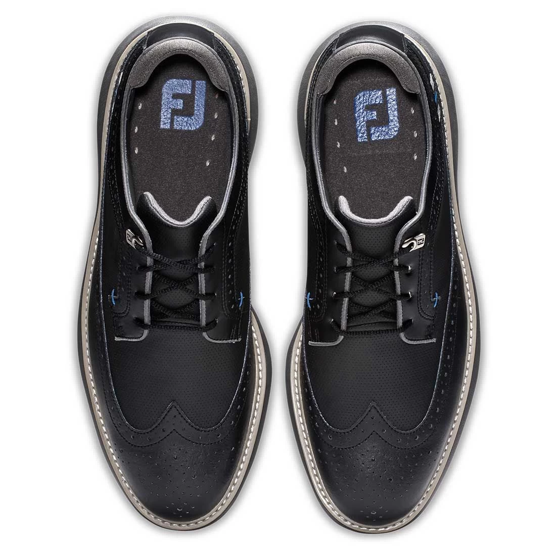 FootJoy Traditions Wing Tip Golf Shoes Black/Blue/Grey 7 FootJoy Traditions Wing Tip Golf Shoes Black/Blue/Grey - Image 7