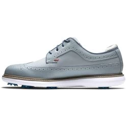 FootJoy Traditions Wing Tip Golf Shoes Grey/Navy/Red -FootJoy footjoy traditions wing tip golf shoes grey navy red instep itempicture