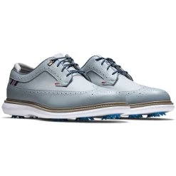 FootJoy Traditions Wing Tip Golf Shoes Grey/Navy/Red -FootJoy footjoy traditions wing tip golf shoes grey navy red pair itempicture