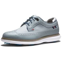 FootJoy Traditions Wing Tip Golf Shoes Grey/Navy/Red -FootJoy footjoy traditions wing tip golf shoes grey navy red toe itempicture