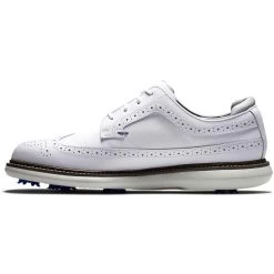 FootJoy Traditions Wing Tip Golf Shoes White/Navy/Grey -FootJoy footjoy traditions wing tip golf shoes white navy grey instep itempicture