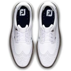 FootJoy Traditions Wing Tip Golf Shoes White/Navy/Grey -FootJoy footjoy traditions wing tip golf shoes white navy grey top itempicture