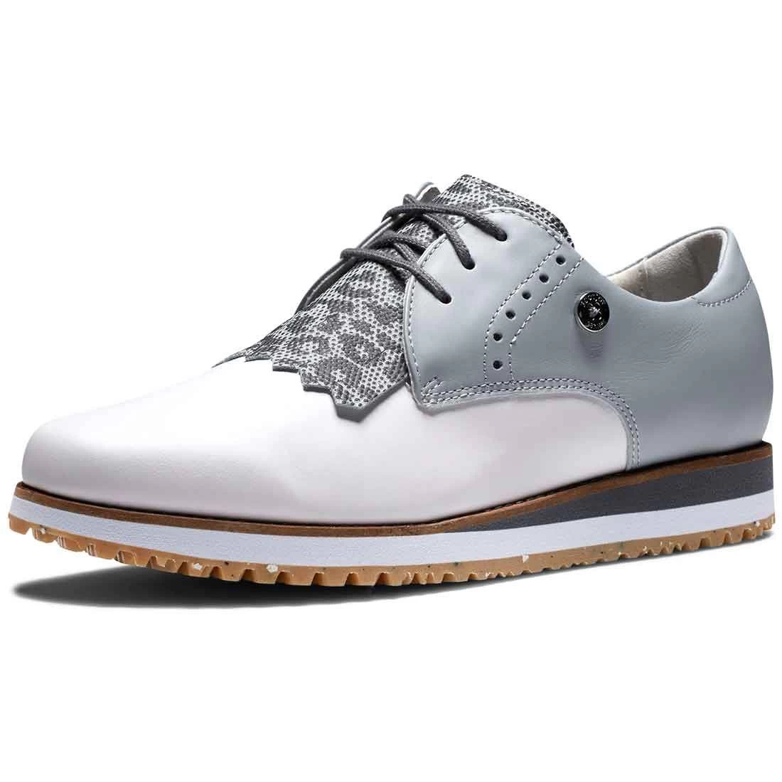 FootJoy Women's Sport Retro Golf Shoes White/Light Grey 3 FootJoy Women's Sport Retro Golf Shoes White/Light Grey - Image 3
