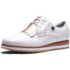 FootJoy Women's Sport Retro Golf Shoes White/Pink 8 FootJoy Women's Sport Retro Golf Shoes White/Pink -FootJoy footjoy womens sport retro golf shoes white pink toe itempicture