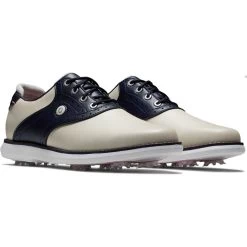 FootJoy Women's Traditions Saddle Golf Shoes Cream/Navy -FootJoy footjoy womens traditions saddle golf shoes cream navy 97922 pair itempicture