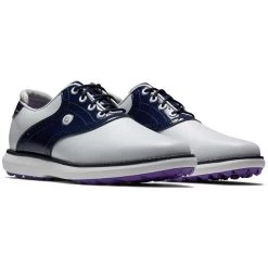 FootJoy Women's Traditions SL Golf Shoes White/Navy -FootJoy footjoy womens traditions sl golf shoes white navy 97899 pair itempicture