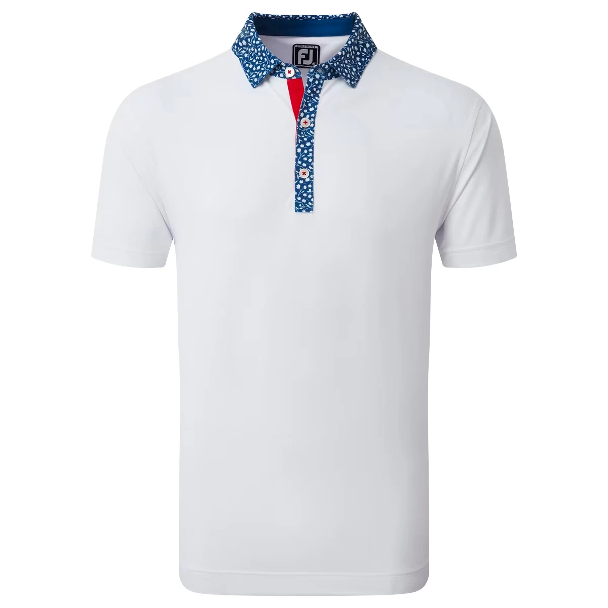 FootJoy Tossed Tulip Trim Pique Mens Golf Polo Shirt 1 FootJoy Tossed Tulip Trim Pique Mens Golf Polo Shirt