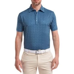 FootJoy Leaping Dolphins Print Lisle Mens Golf Polo Shirt 7 FootJoy Leaping Dolphins Print Lisle Mens Golf Polo Shirt -FootJoy ldpvmoujkuw