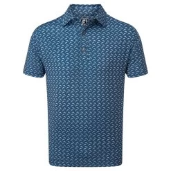 FootJoy Leaping Dolphins Print Lisle Mens Golf Polo Shirt