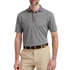 FootJoy Heather Pique Pinstripe Trim Mens Golf Polo Shirt -FootJoy vpwf1hr23zk