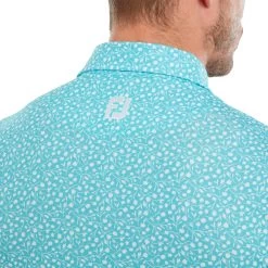 FootJoy Tossed Tulips Lisle Mens Golf Polo Shirt -FootJoy vuv00l14usr