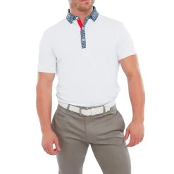 FootJoy Tossed Tulip Trim Pique Mens Golf Polo Shirt 7 FootJoy Tossed Tulip Trim Pique Mens Golf Polo Shirt -FootJoy xajvuvyujds